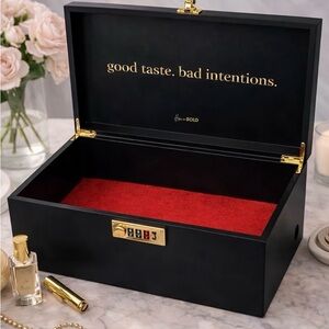 Intimate Accessory Box with Red Interior and Gold Hardware